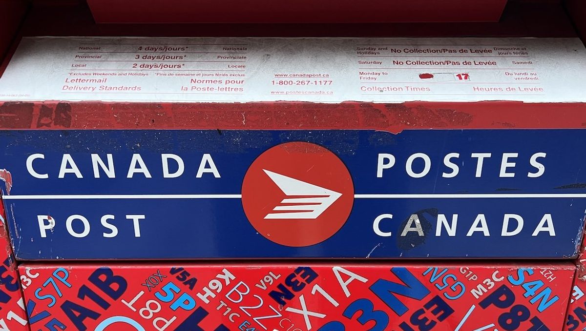 ​A Canada Post mailbox is seen in Toronto, Ontario, Canada, in November 2024. 