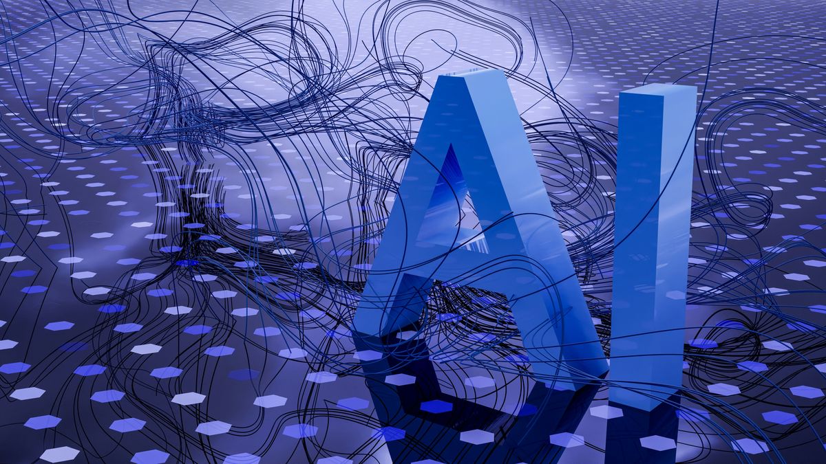 A computer generated image of the letters AI.