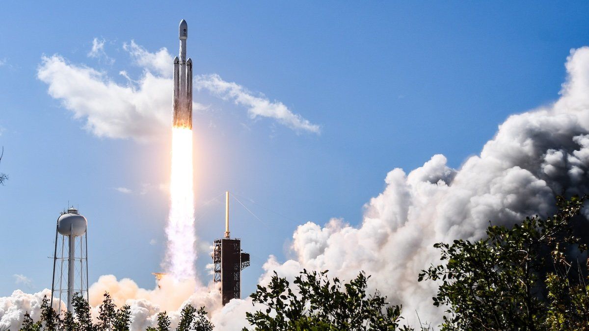 A SpaceX Falcon Heavy rocket lifts off from Kennedy Space Center, FL Monday, October 14, 2024 carrying the Europa Clipper spacecraft for NASA.