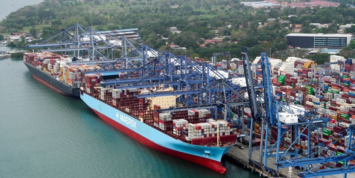 Aerial view of the Panama Canal