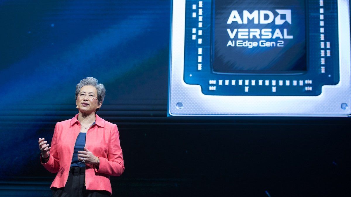 AMD chairman and CEO Lisa Su delivers the first AI keynote speech in Computex in Taipei on June 3, 2024. 