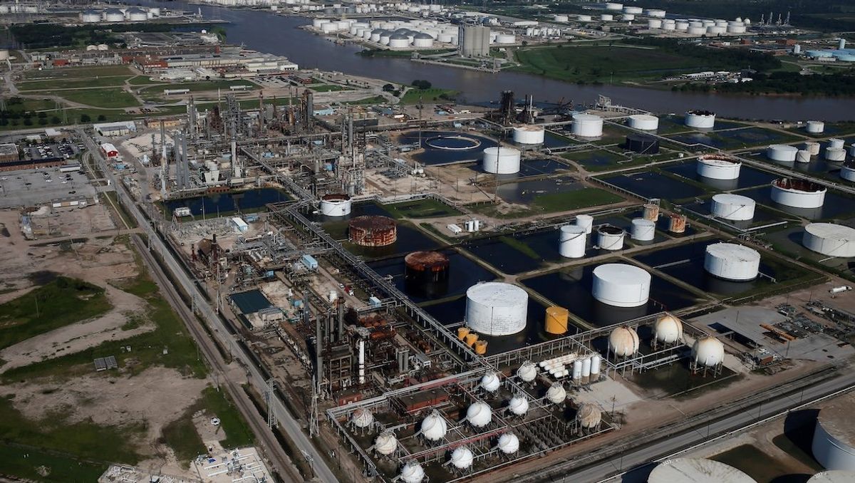 An aerial view of the Pasadena Refining System, Inc., in Pasadena, Texas, from 2017.