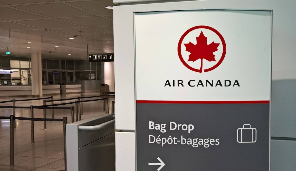 ​An Air Canada airport line. 