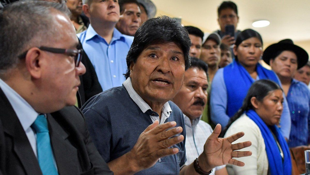 ​Bolivia's former President Evo Morales speaks during a press conference, in Cochabamba, Bolivia October 4, 2024. 