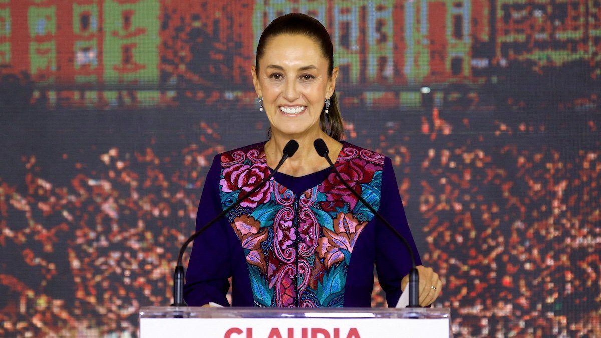Claudia Sheinbaum, presidential candidate of the ruling MORENA party, addresses her supporters after winning the election, in Mexico City, Mexico June 3, 2024.