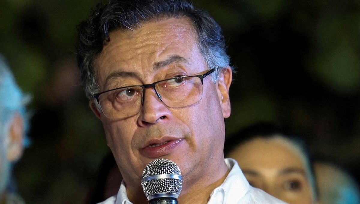 Colombian President Gustavo Petro speaks during his visit and after a binational council of ministers, in Jacmel, Haiti, on Jan. 22, 2025.