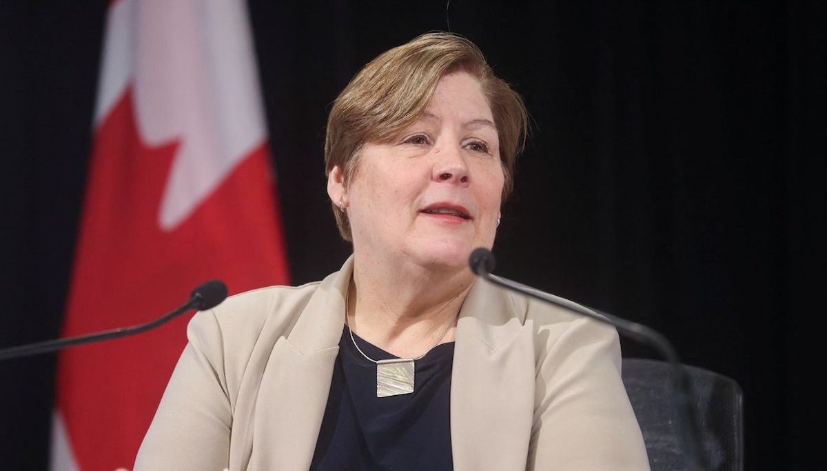 ​Commissioner Justice Marie-Josee Hogue speaks to reporters after the release of the final report of the Public Inquiry into Foreign Interference in Federal Electoral Processes and Democratic Institutions in Ottawa, Ontario, Canada, on Jan. 28, 2025. 