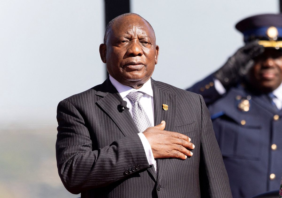 Cyril Ramaphosa attends the oath of office ceremony for his second term as South African President at the Union Buildings in Pretoria, South Africa, 19 June 2024.