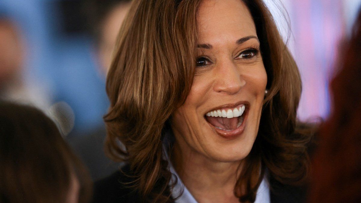 ​Democratic presidential nominee and U.S. Vice President Kamala Harris reacts as she attends a Labor Day campaign event, at IBEW Local Union #5 in Pittsburgh, Pennsylvania, U.S., September 2, 2024. 