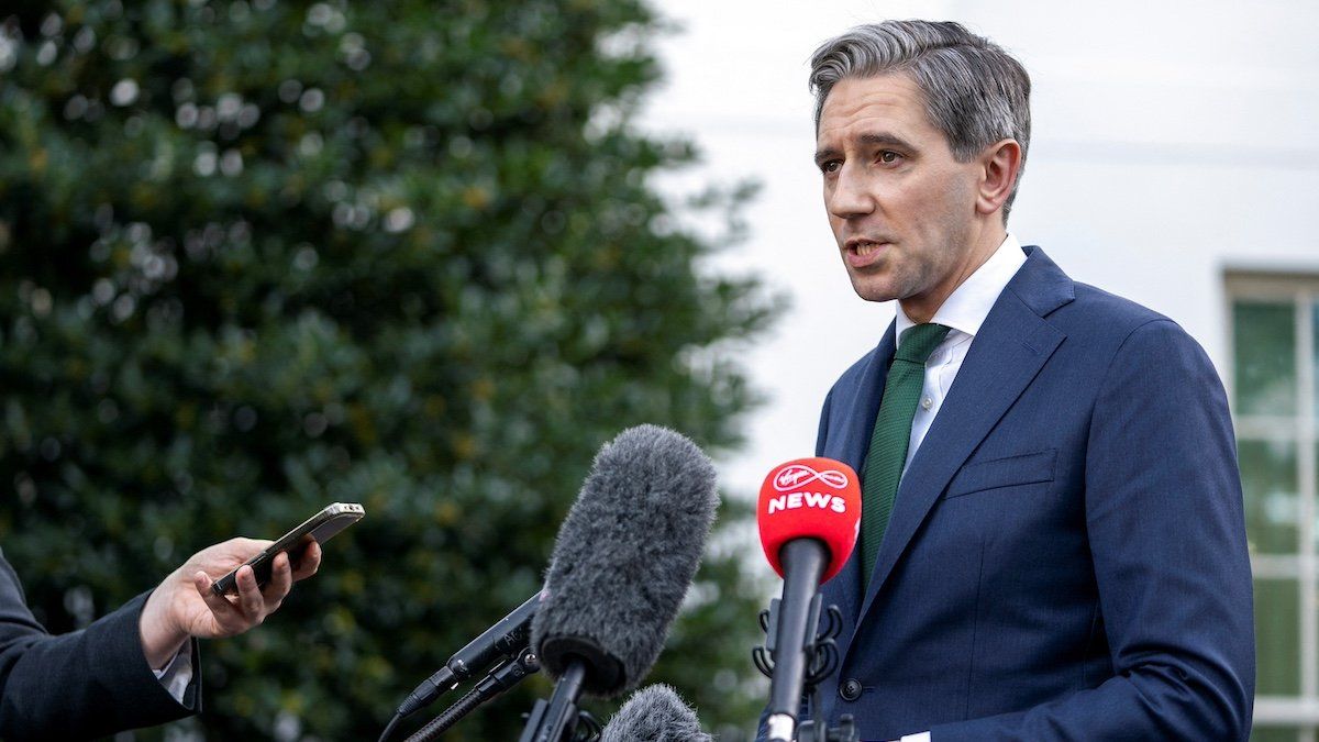 ​File Photo: Irish Taoiseach (Prime Minister) Simon Harris speaks to reporters after meeting with U.S. President Joe Biden at the White House in Washington, U.S., October 9, 2024. 