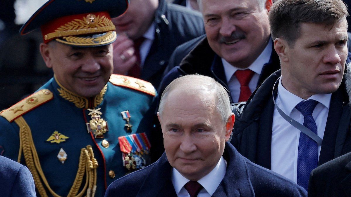 ​FILE PHOTO: Participants, including Russian President Vladimir Putin, Defence Minister Sergei Shoigu and Belarusian President Alexander Lukashenko, attend a military parade on Victory Day, which marks the 79th anniversary of the victory over Nazi Germany in World War Two, in Red Square in Moscow, Russia, May 9, 2024. 