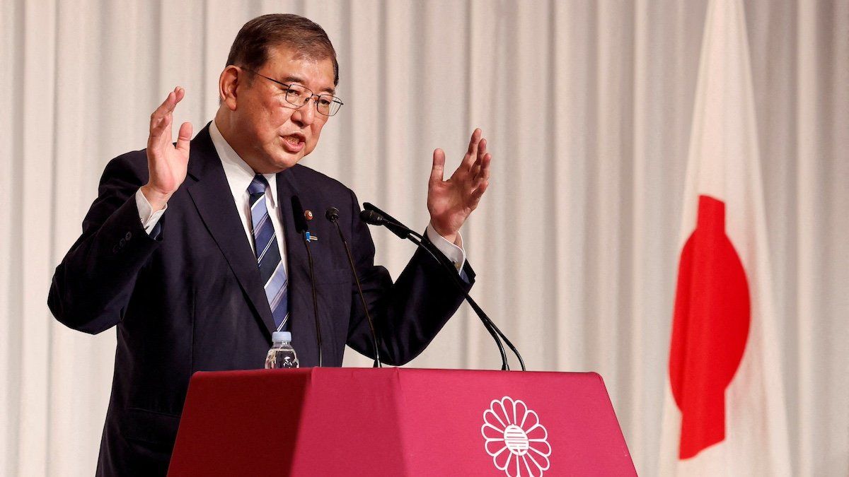 ​FILE PHOTO: Shigeru Ishiba, the newly elected leader of Japan's ruling party, the Liberal Democratic Party (LDP) holds a press conference after the LDP leadership election, in Tokyo, Japan September 27, 2024. 