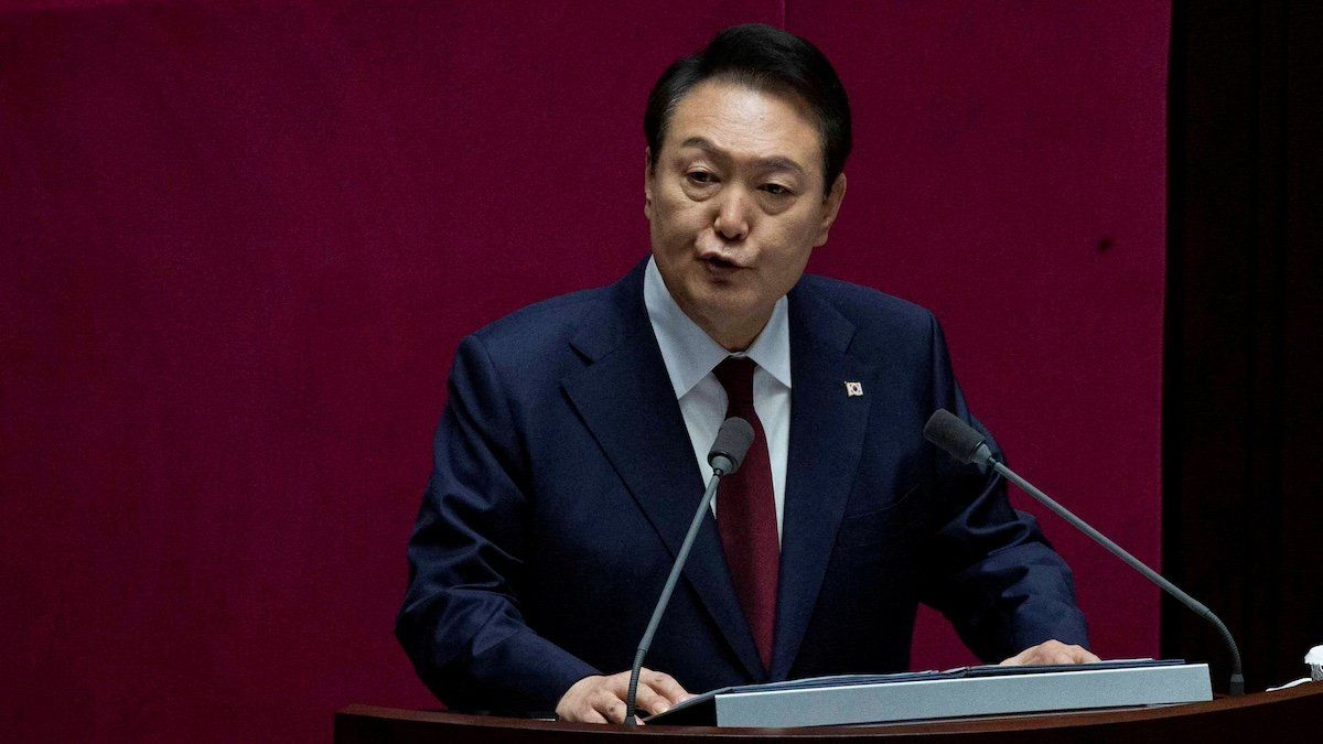 ​FILE PHOTO: South Korean President Yoon Suk-yeol speaks on the government budget at the National Assembly in Seoul, South Korea, 25 October 2022. 