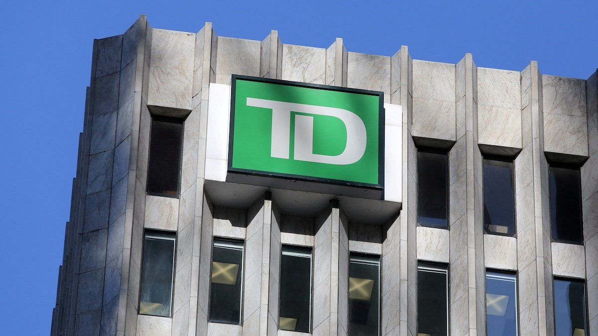 ​FILE PHOTO: The Toronto Dominion (TD) bank logo is seen on a building in Toronto, Ontario, Canada March 16, 2017. 