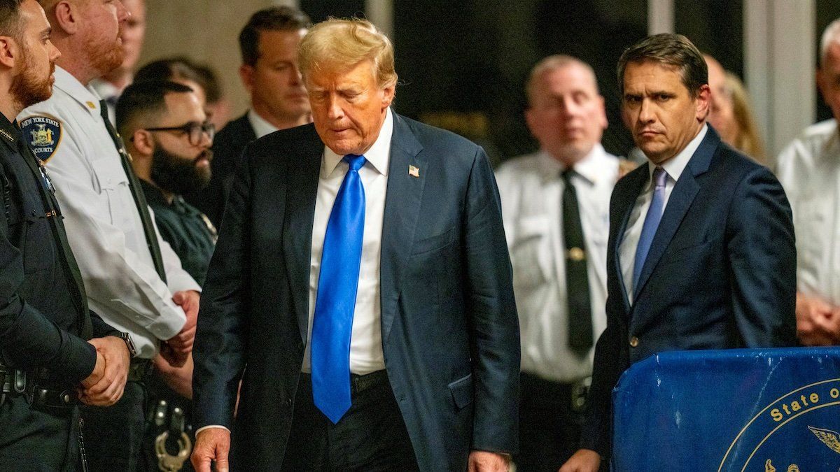 Former President Trump found guilty on 34 felony counts of falsifying business records during his trial at Manhattan Criminal Court May 30th 2024 in New York City.