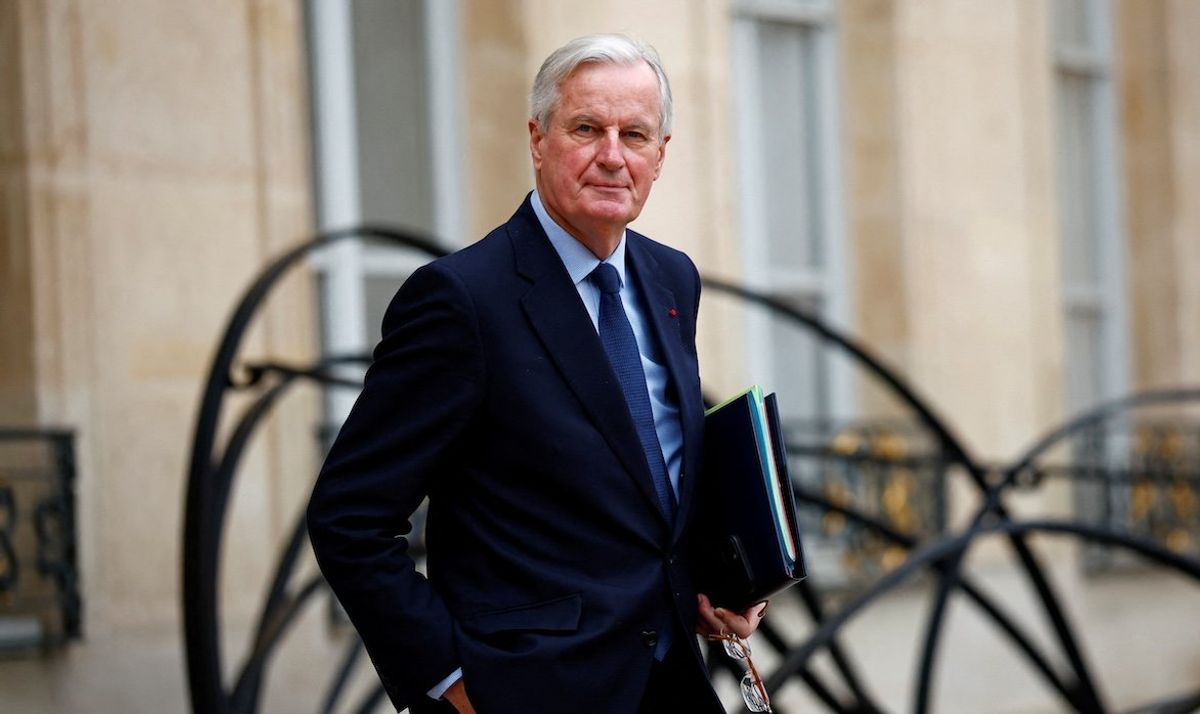 ​French Prime Minister Michel Barnier leaves following the weekly cabinet meeting at the Elysee Palace in Paris, France, on Nov. 27, 2024. 