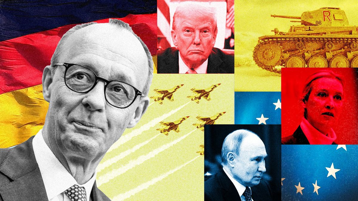 Friedrich Merz, Vladimir Putin, Donald Trump, and Alice Weidel