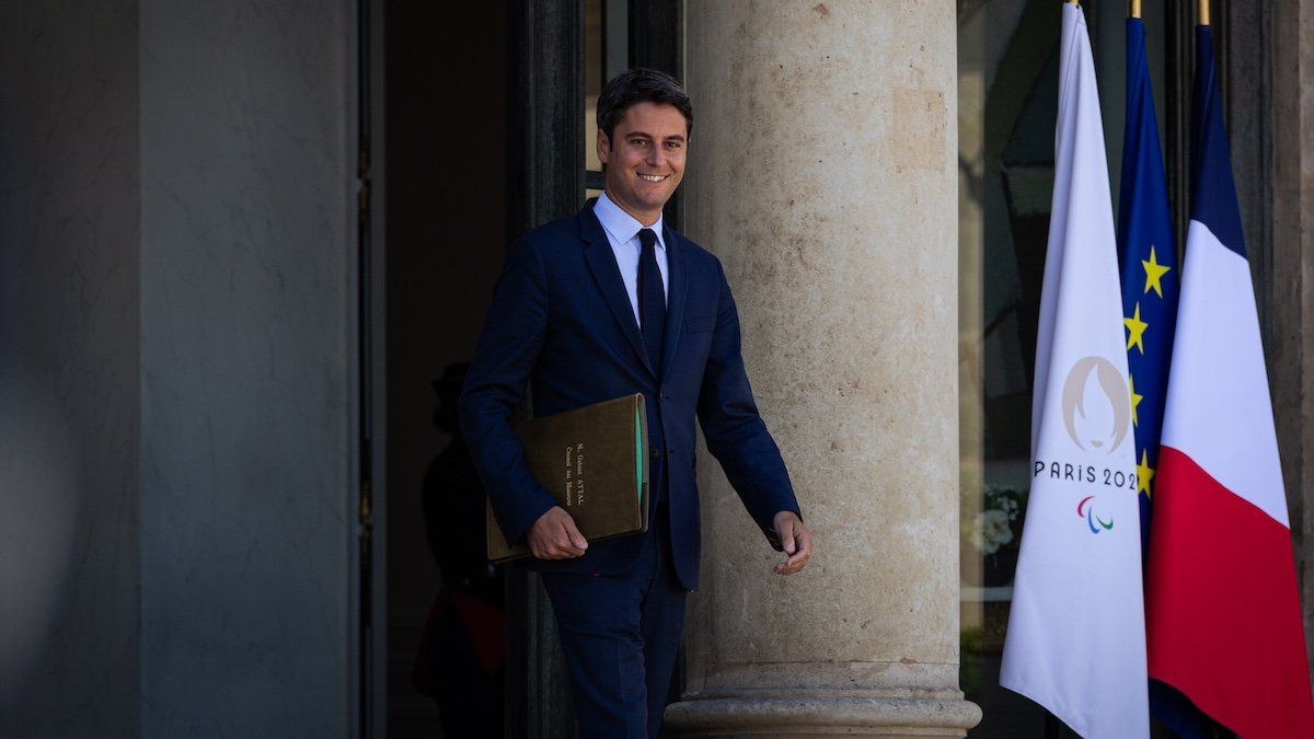 ​Gabriel Attal, the French Prime Minister, is leaving the Elysee Palace in Paris, France, on July 16, 2024, after the last Council of Ministers before Emmanuel Macron accepted his resignation. 