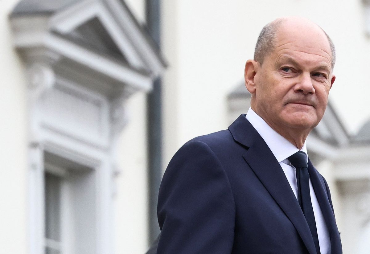 German Chancellor Olaf Scholz leaves the Bellevue Palace, after he sacked Christian Lindner.