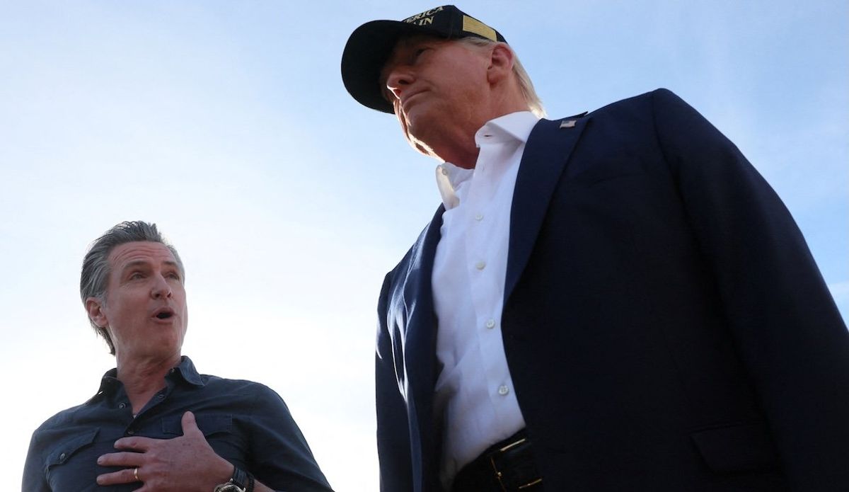 Gov. Gavin Newsom and President Donald Trump.