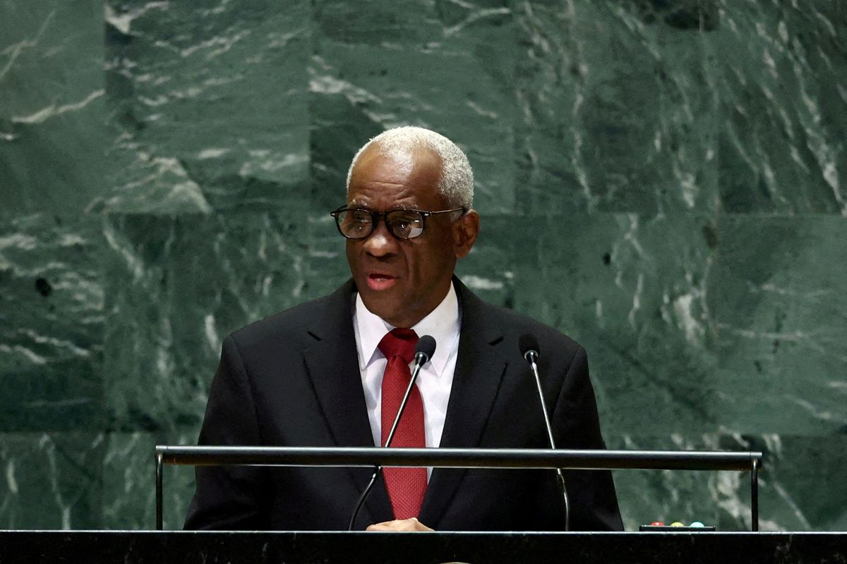 ​Haiti’s Transitional Presidential Council head Edgard Leblanc Fils addresses the 79th United Nations General Assembly at United Nations headquarters in New York, U.S., September 26, 2024. 