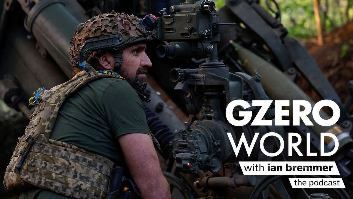 image of a Ukrainian soldier on the battlefront with GZERO World with ian bremmer - the podcast