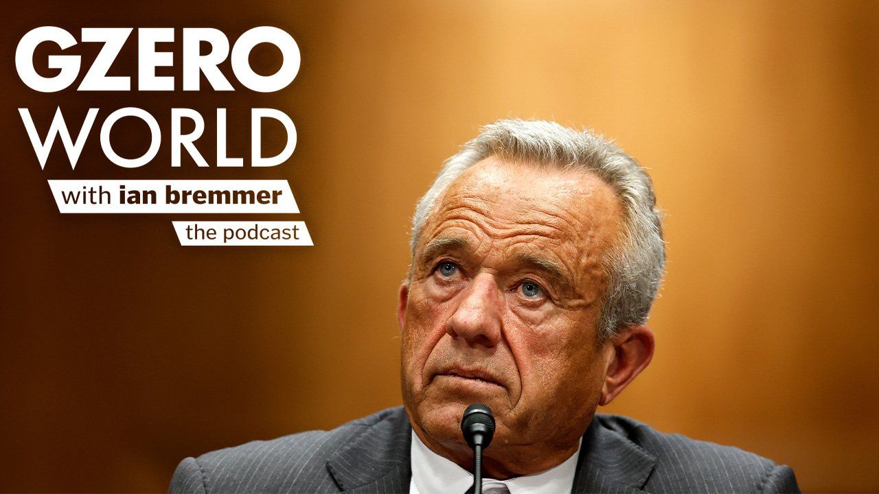 RFK Jr. speaking with a logo of GZERO World with Ian Bremmer the podcast