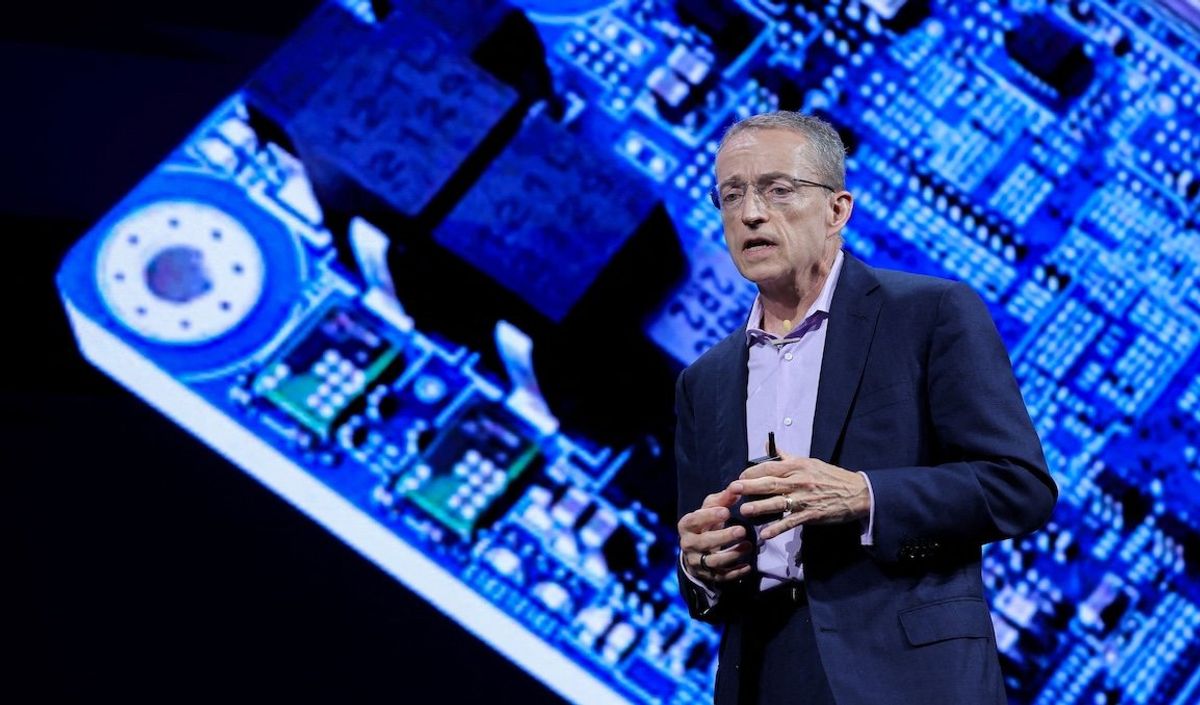 ​Intel CEO Pat Gelsinger delivers a speech at the COMPUTEX forum in Taipei, Taiwan, on June 4, 2024.