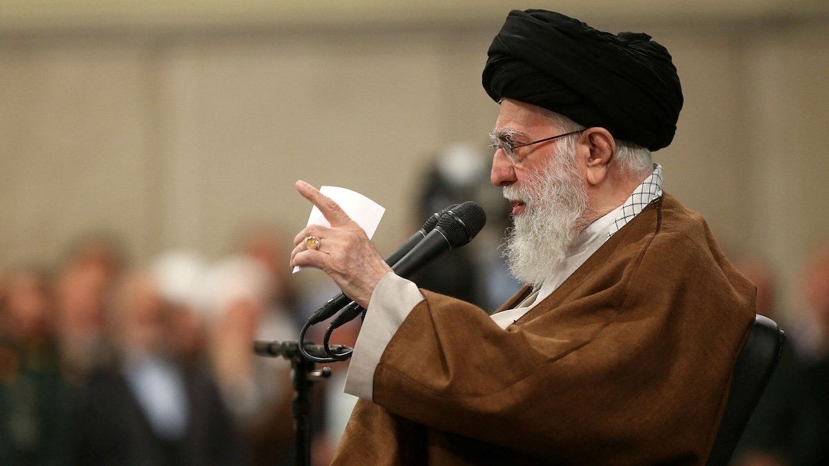 Iran's Supreme Leader Ayatollah Ali Khamenei speaks during a meeting in Tehran, Iran, October 27, 2024.