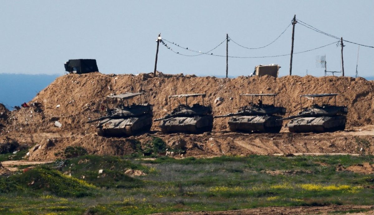 Israeli tanks are seen here in Gaza