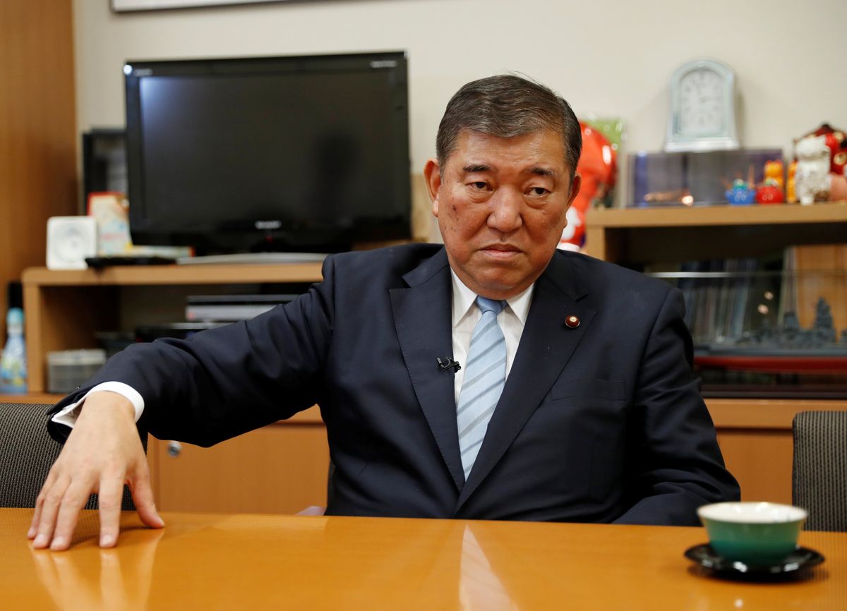 ​Japan's ruling Liberal Democratic Party lawmaker Shigeru Ishiba speaks during an interview with Reuters at his office in Tokyo, Japan August 31, 2020. 