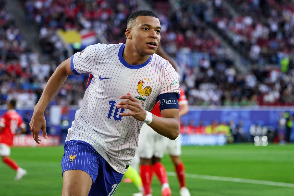 Kylian Mbappé of France during the UEFA Euro 2024 Football Championship match between Austria and France on June 17, 2024