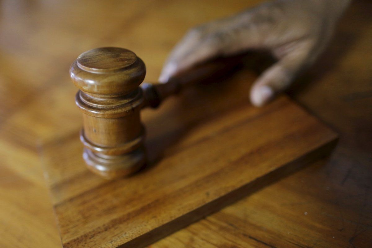 A gavel in a court room.