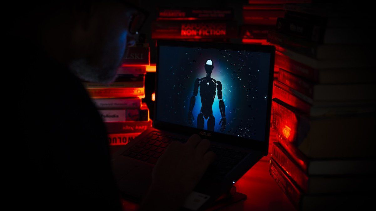 ​A man is seen using the OpenAI ChatGPT artificial intelligence chat website in this illustration photo on 18 July, 2023. 