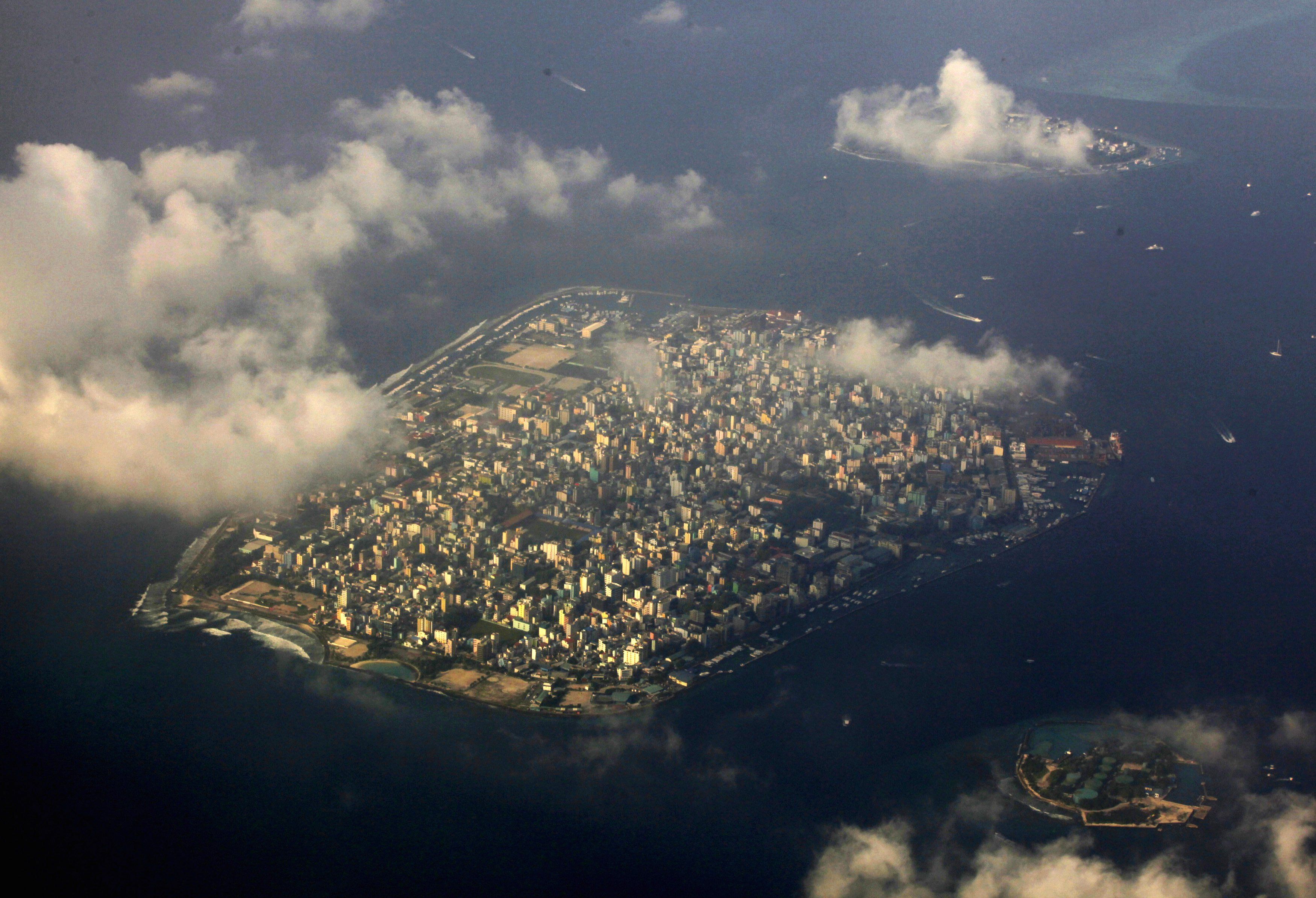 An aerial view of Maldives capital Male December 9, 2009.