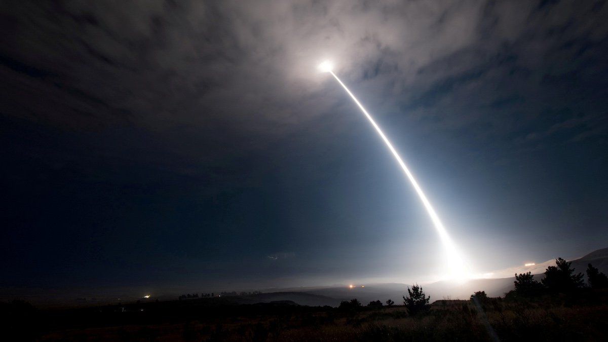 ​An unarmed Minuteman III intercontinental ballistic missile launches during an operational test at 2:10 a.m. Pacific Daylight Time at Vandenberg Air Force Base, California, U.S., August 2, 2017. Picture taken August 2, 2017. 