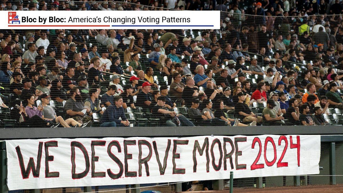 ​Boeing workers listen to union leaders speak as Boeing's Washington state factory workers vote on whether to give their union a strike mandate as they seek big salary gains from their first contract in 16 years, at T-Mobile Park in Seattle, Washington, U.S. July 17, 2024. 