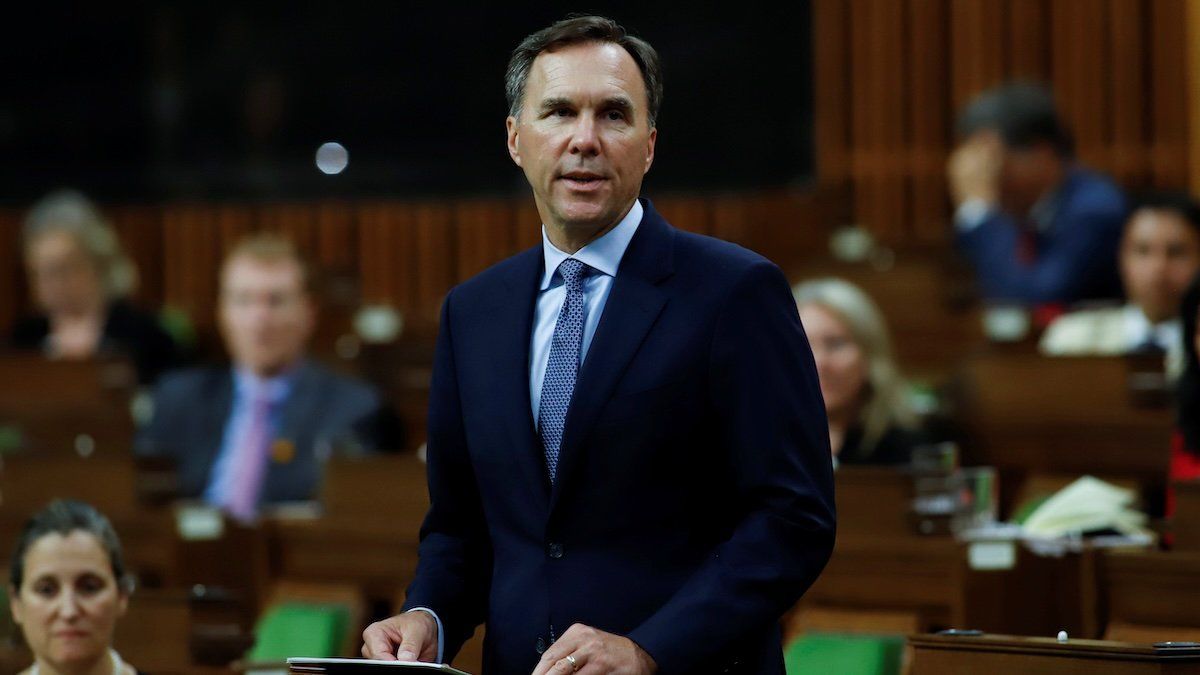 Canada's Minister of Finance Bill Morneau presents an Economic and Fiscal Snapshot in the House of Commons on Parliament Hill in Ottawa, Ontario, Canada July 8, 2020.