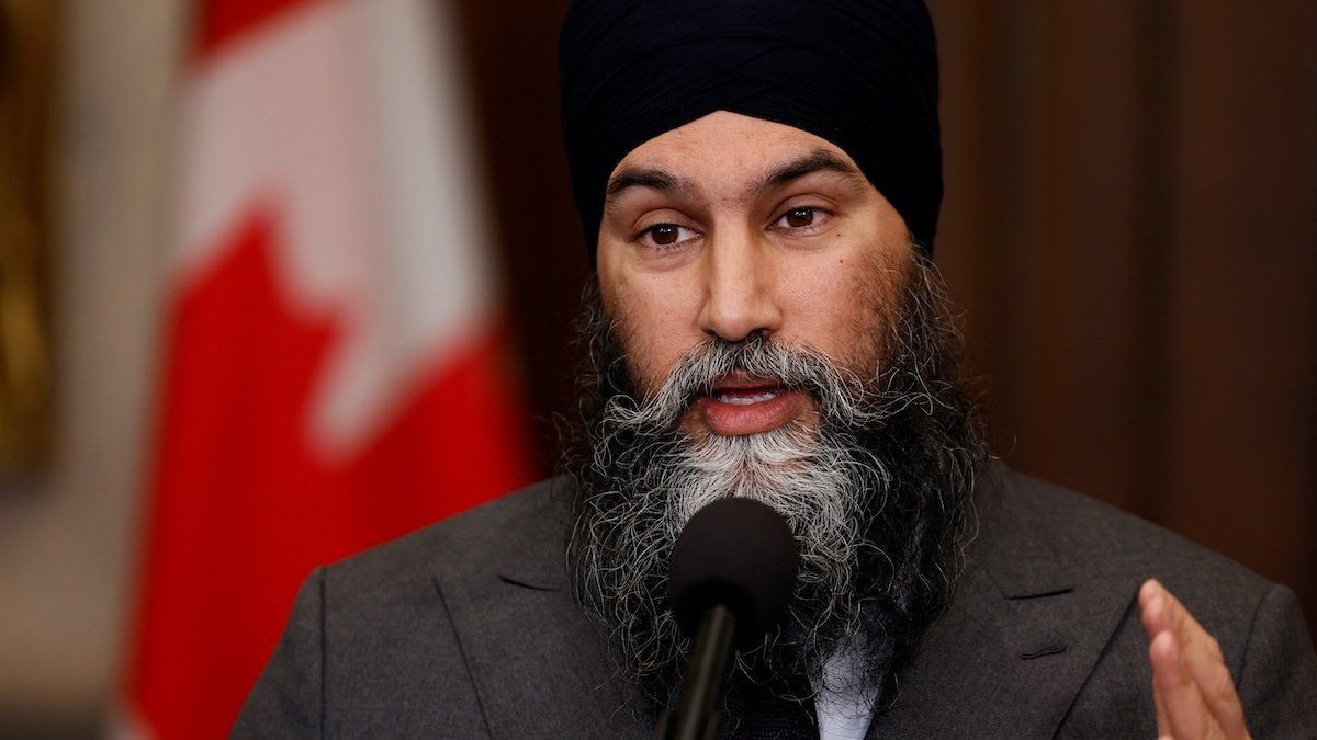 Canada's New Democratic Party leader Jagmeet Singh speaks to journalists before Question Period in the House of Commons on Parliament Hill in Ottawa, Ontario, Canada February 26, 2024.