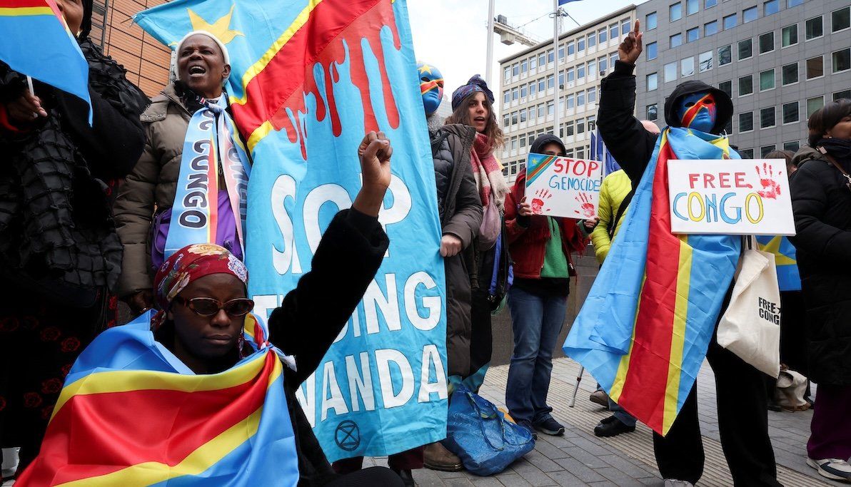 Congolese and Belgian citizens take part in a protest in Brussels, while clashes between M23 rebels and the Armed Forces of the Democratic Republic of Congo take place in DRC. ​