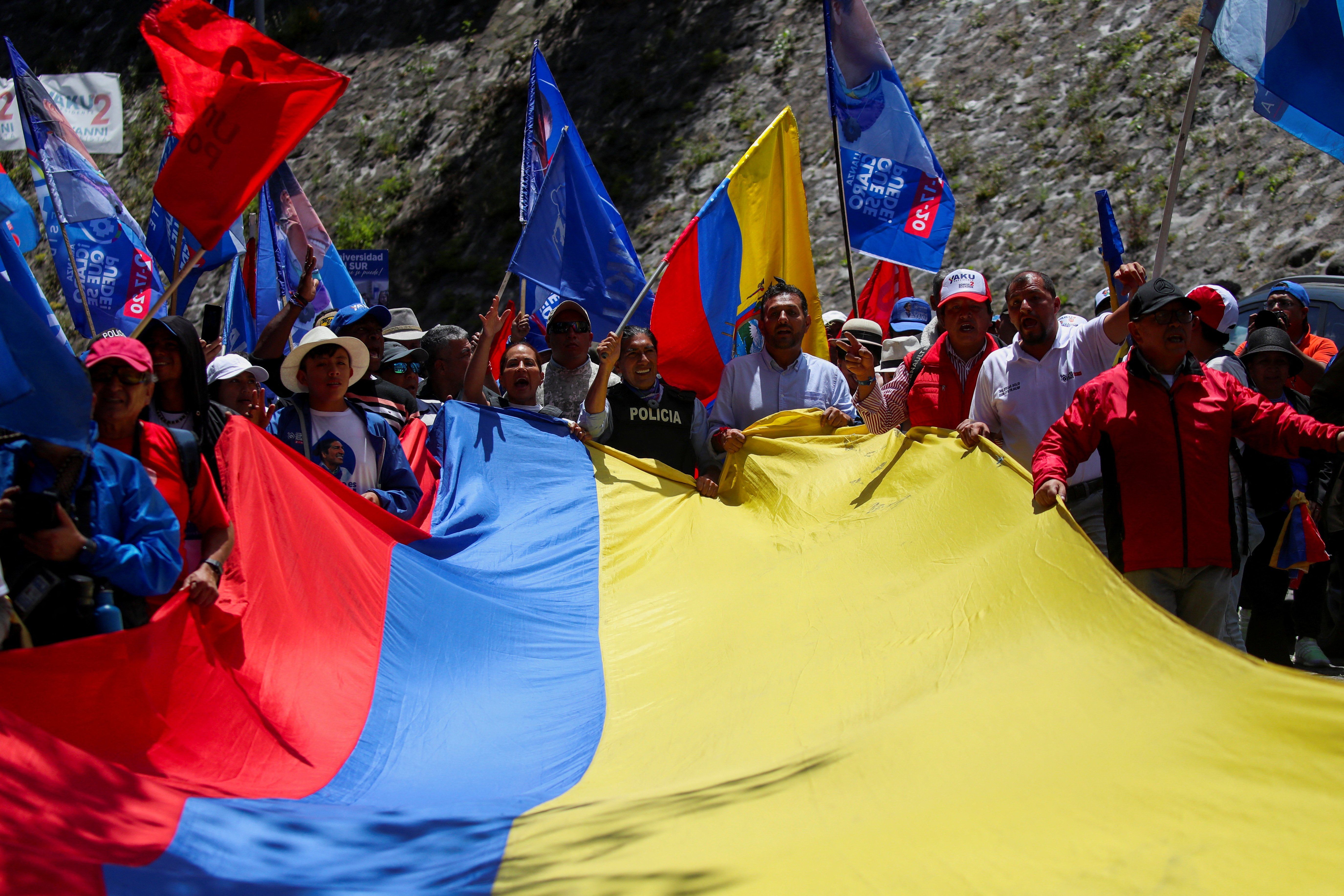 Ecuadorean presidential candidate Yaku Perez and his running mate Nory Pinela.