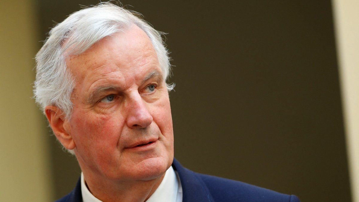 ​European Union's chief Brexit negotiator Michel Barnier talks to journalists in Vienna, Austria June 19, 2018. 