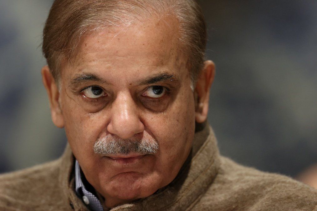 ​FILE PHOTO: Pakistan's Prime Minister Shehbaz Sharif attends a summit on climate resilience in Pakistan, months after deadly floods in the country, at the United Nations, in Geneva, Switzerland, January 9, 2023. 