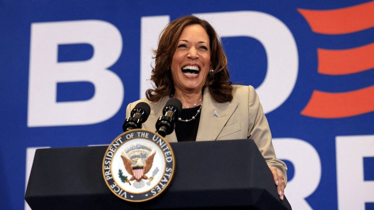 ​FILE PHOTO: U.S. Vice President Kamala Harris campaigns at Westover High School in Fayetteville, North Carolina, U.S., July 18, 2024. 