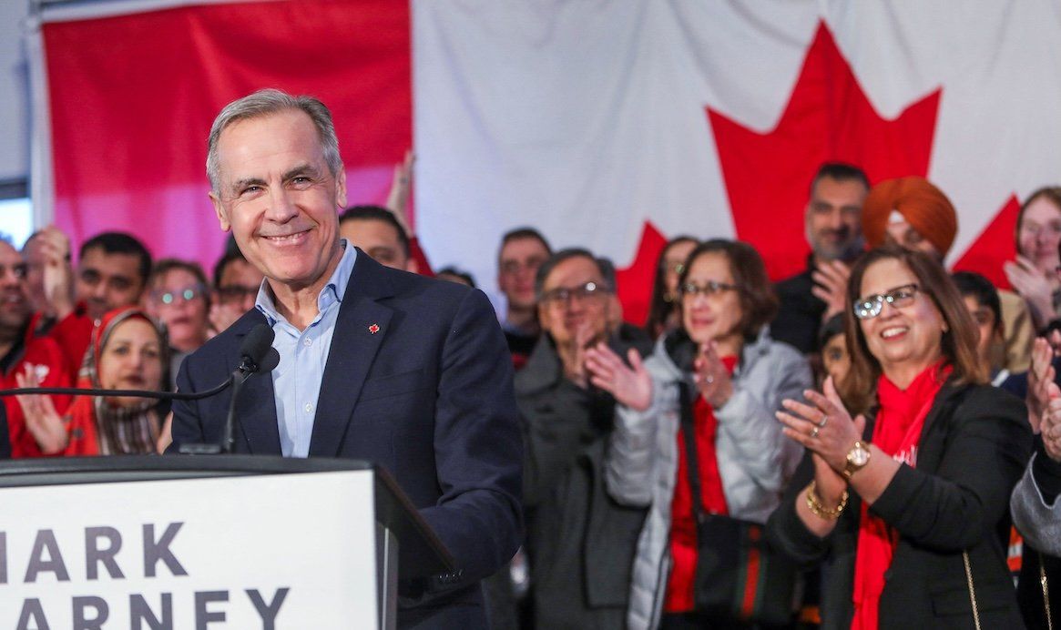 ​Former Bank of Canada and Bank of England Governor Mark Carney announcing his bid to replace Prime Minister Justin Trudeau as leader of the ruling Liberal Party, in Edmonton, Alberta, Canada, on Jan. 16, 2025. 