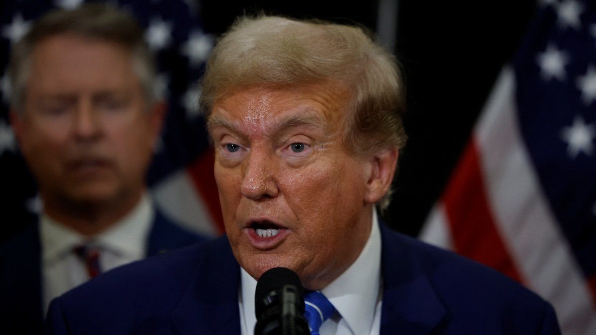 ​Former U.S. President and Republican presidential candidate Donald Trump speaks to the media in Washington, U.S., June 13, 2024