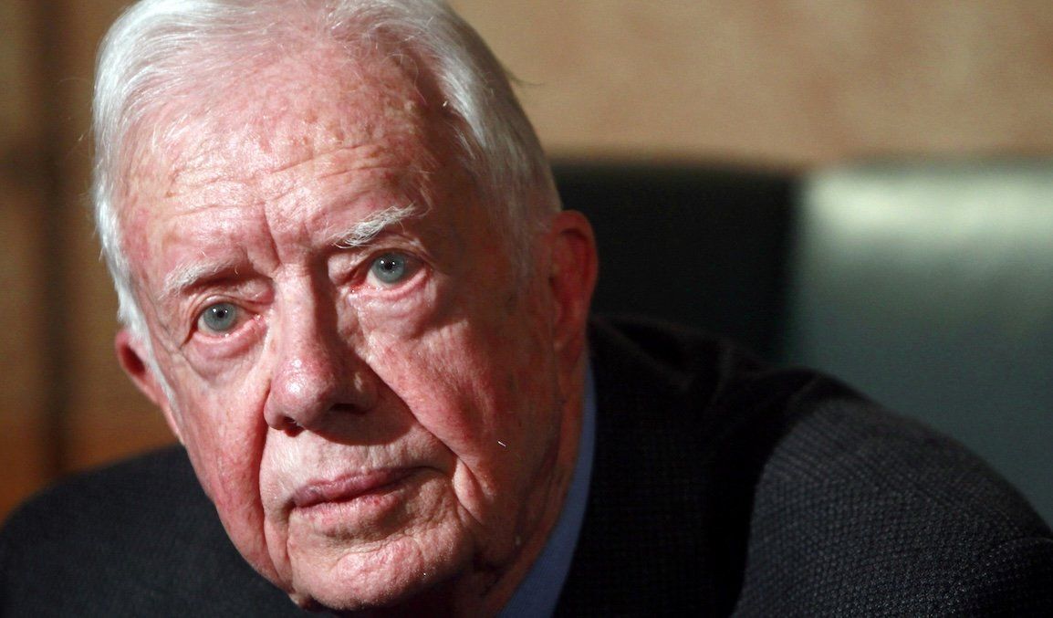 Former US President Jimmy Carter sits for an interview in January 2012. 