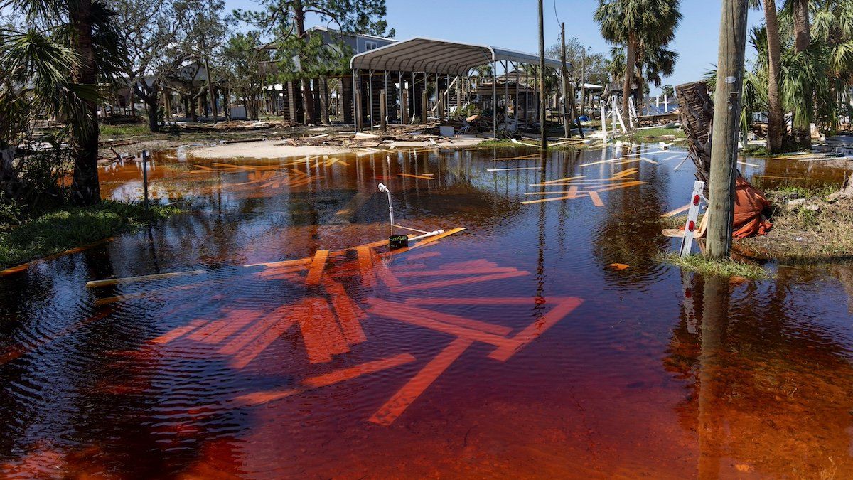 Homes are leveled in the aftermath of Hurricane Helene in Horseshoe Beach, Florida, U.S., September 27, 2024. 