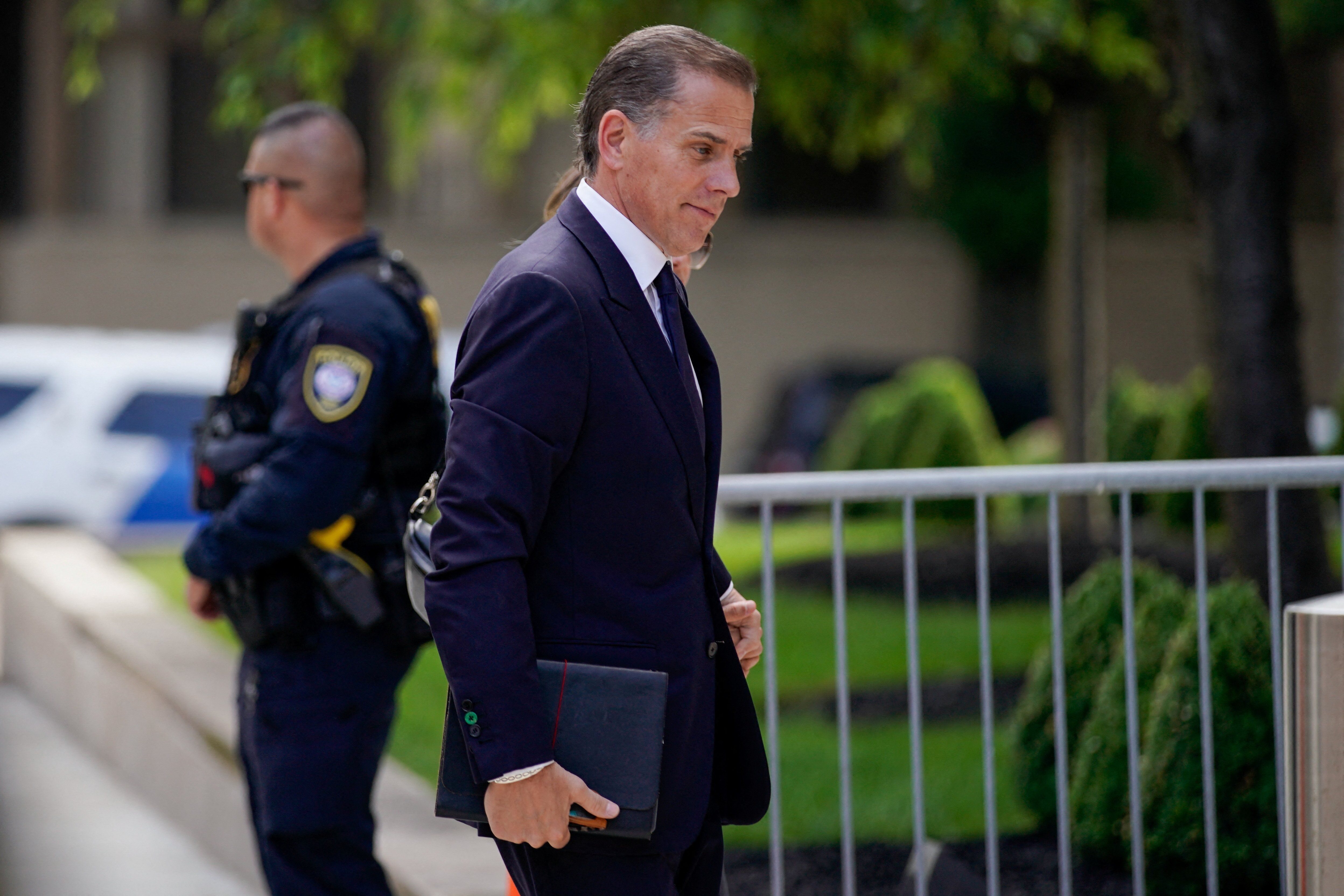 ​Hunter Biden, son of U.S. President Joe Biden, arrives at the federal court during the opening day of his trial on criminal gun charges in Wilmington, Delaware, U.S., June 3, 2024. 