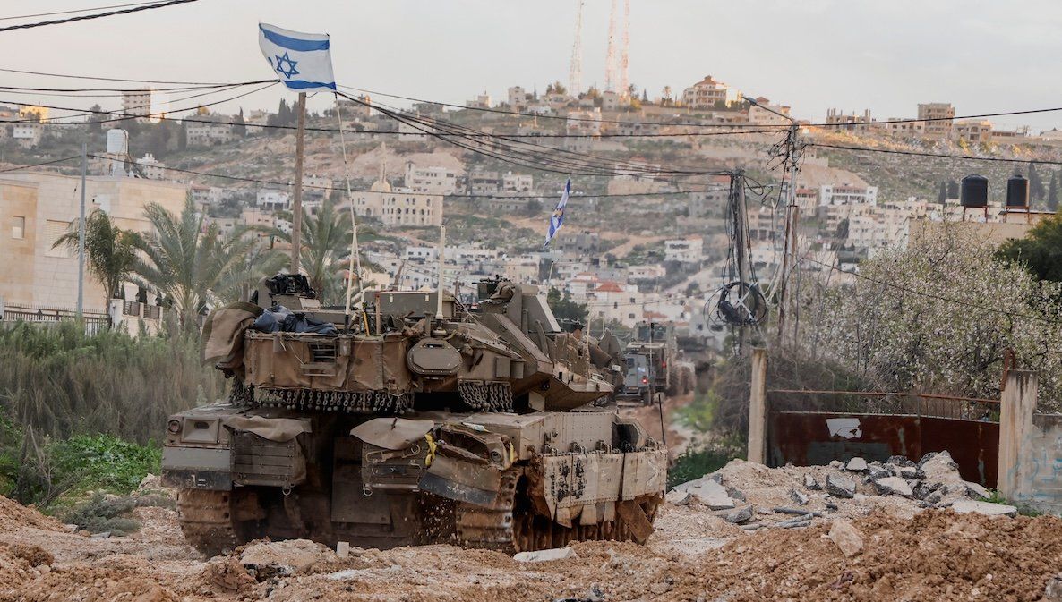 ​Israeli machinery maneuvers during an Israeli operation in the Israeli-occupied West Bank.